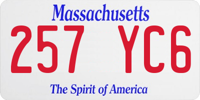 MA license plate 257YC6