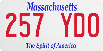 MA license plate 257YD0