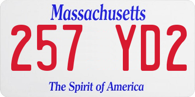 MA license plate 257YD2