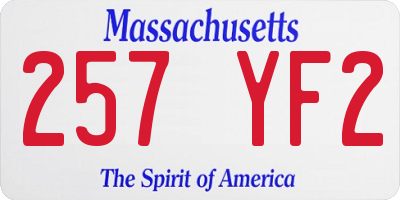 MA license plate 257YF2
