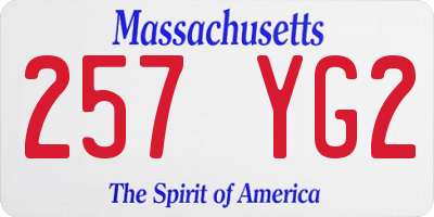 MA license plate 257YG2