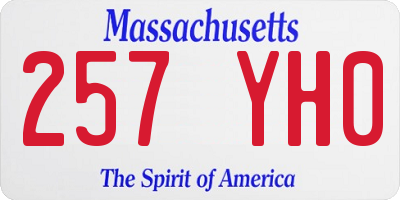 MA license plate 257YH0