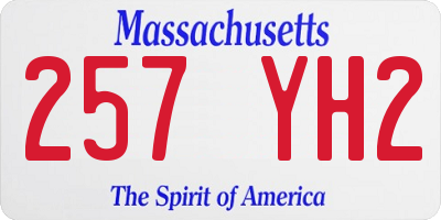 MA license plate 257YH2
