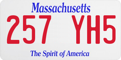 MA license plate 257YH5