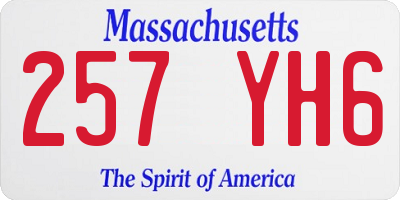 MA license plate 257YH6
