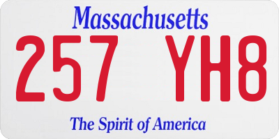 MA license plate 257YH8