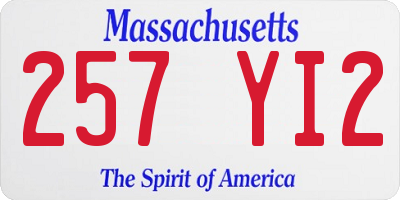 MA license plate 257YI2