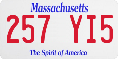 MA license plate 257YI5