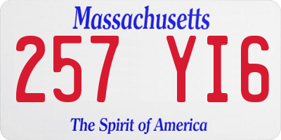 MA license plate 257YI6