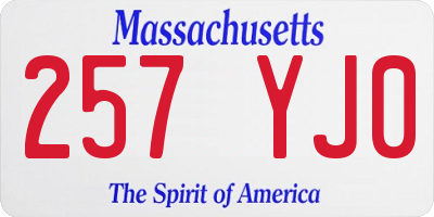 MA license plate 257YJ0