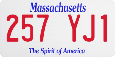 MA license plate 257YJ1