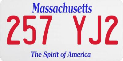 MA license plate 257YJ2