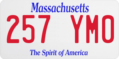 MA license plate 257YM0