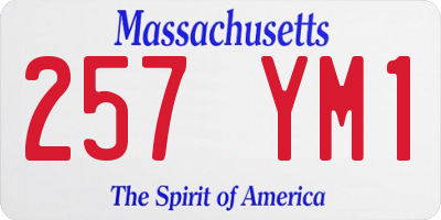 MA license plate 257YM1