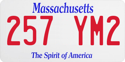 MA license plate 257YM2