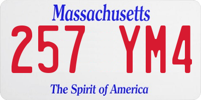MA license plate 257YM4