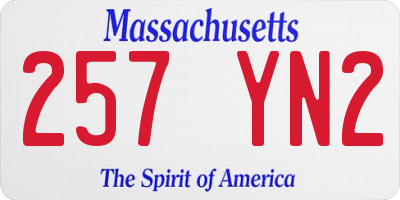 MA license plate 257YN2
