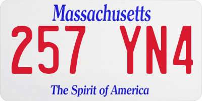 MA license plate 257YN4