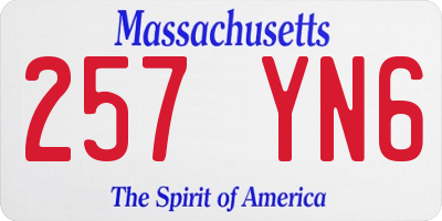 MA license plate 257YN6