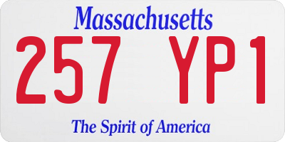 MA license plate 257YP1