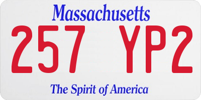 MA license plate 257YP2
