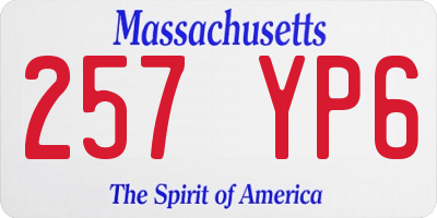 MA license plate 257YP6