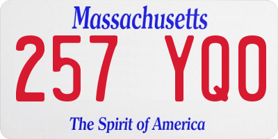 MA license plate 257YQ0