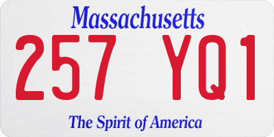 MA license plate 257YQ1