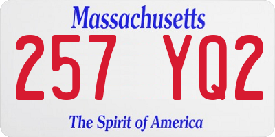 MA license plate 257YQ2