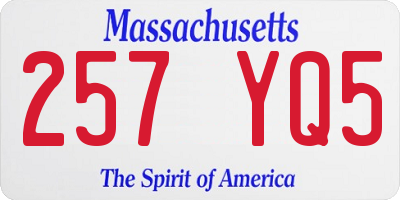 MA license plate 257YQ5
