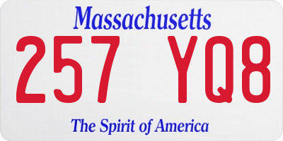MA license plate 257YQ8