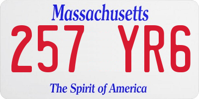 MA license plate 257YR6