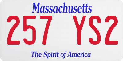 MA license plate 257YS2