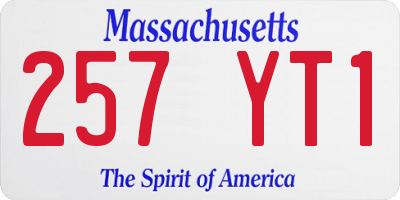 MA license plate 257YT1