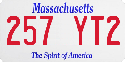 MA license plate 257YT2