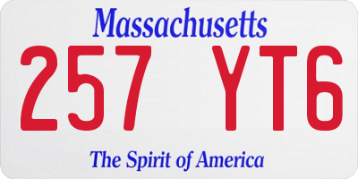 MA license plate 257YT6