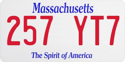 MA license plate 257YT7