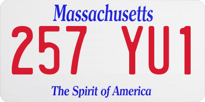 MA license plate 257YU1