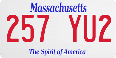 MA license plate 257YU2