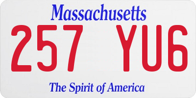 MA license plate 257YU6