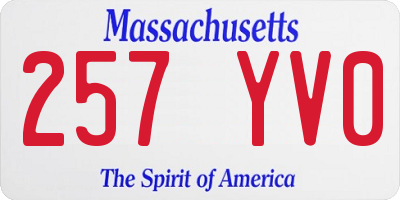 MA license plate 257YV0