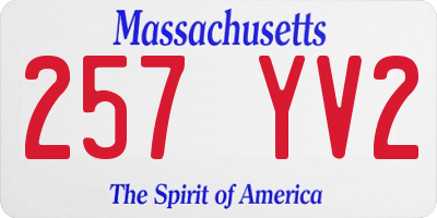 MA license plate 257YV2