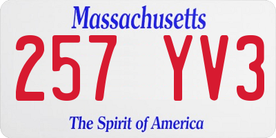 MA license plate 257YV3