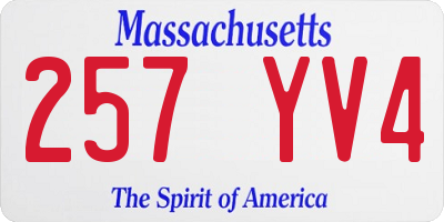 MA license plate 257YV4