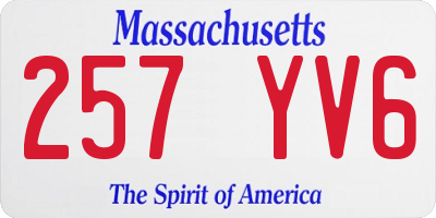 MA license plate 257YV6