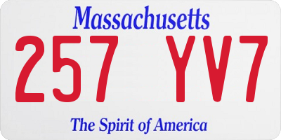 MA license plate 257YV7