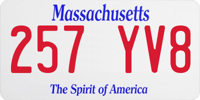 MA license plate 257YV8