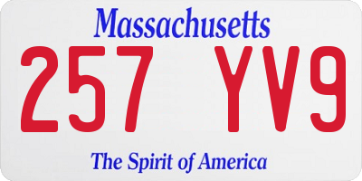 MA license plate 257YV9