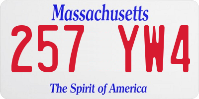 MA license plate 257YW4