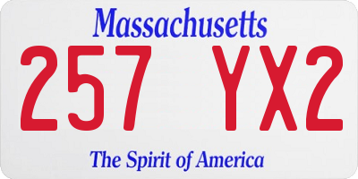 MA license plate 257YX2